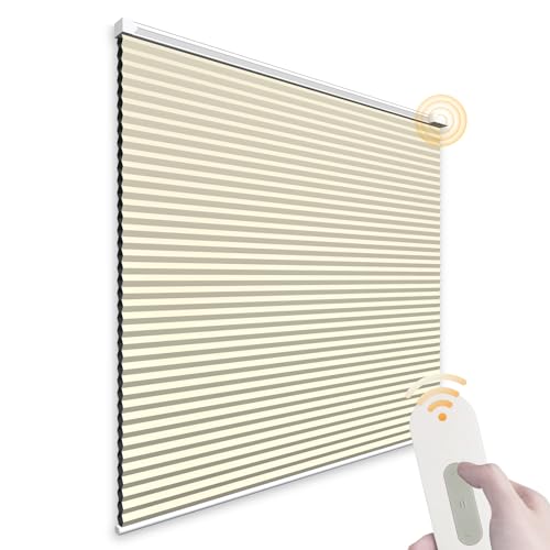 Grey Motorized Cellular Blackout Window Blinds Q10911