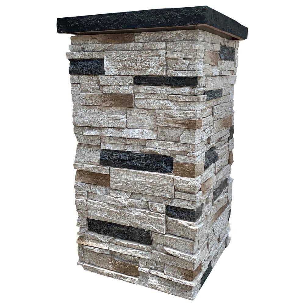 30 in. x 16 Faux Polyurethane Stone Column Siding Wrap A3029