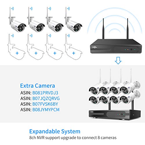 16CH 4K NVR 4Pcs 3MP Night Vision WiFi Security Camera System with 1TB HDD C152810
