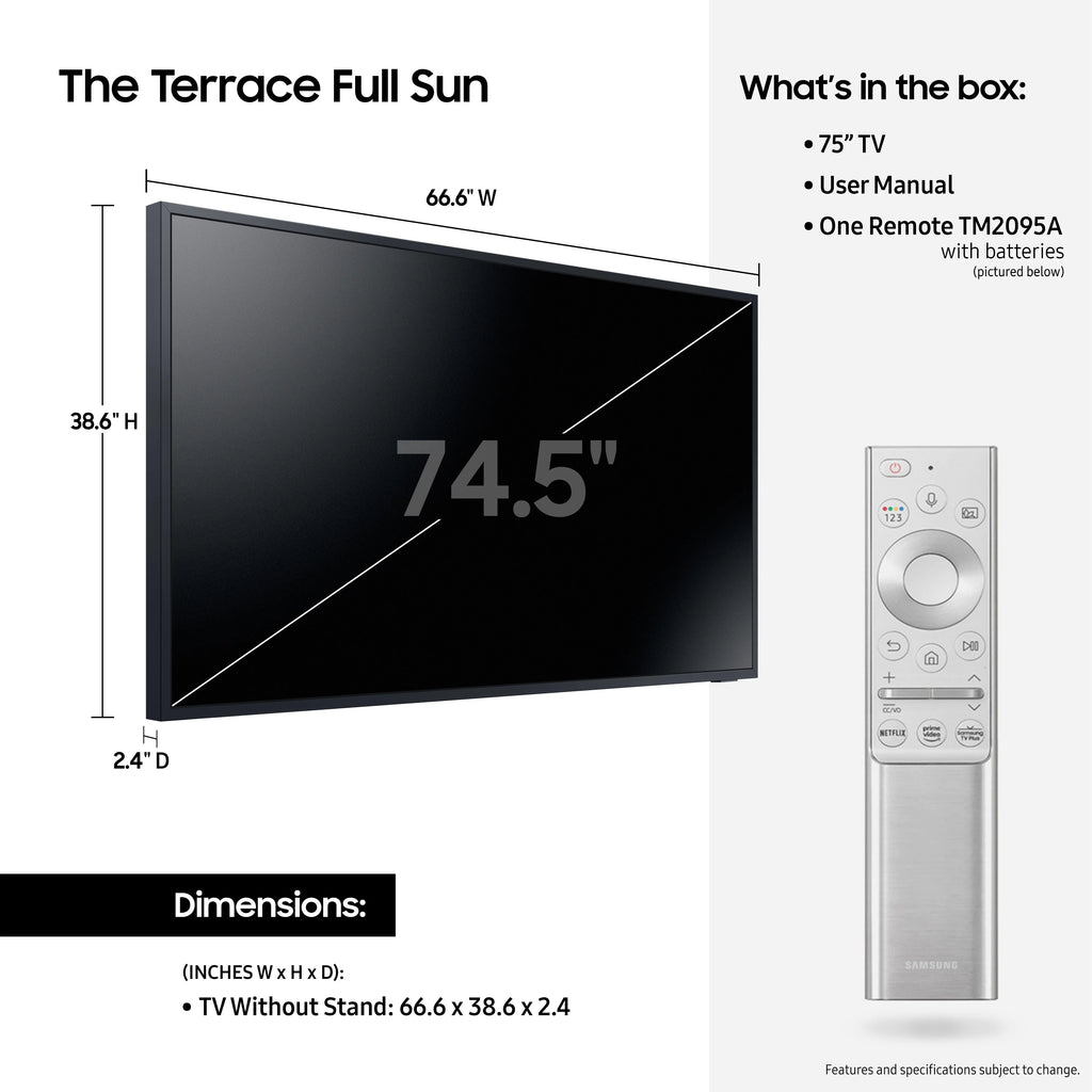 75" Class Outdoor QLED 4K Smart TV F9196