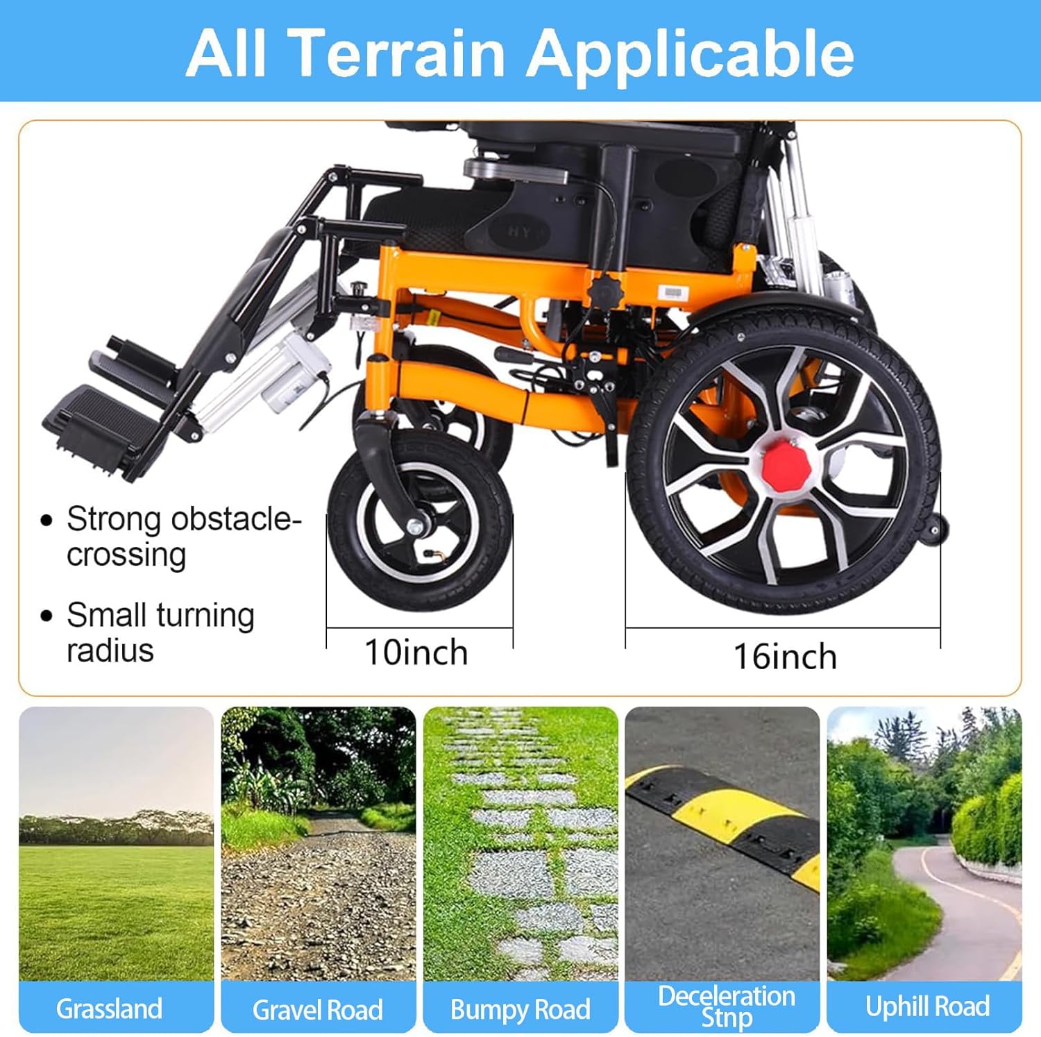 Reclining Foldable Electric Wheelchair with Adjustable Backrest and Pedal, 500W Motor, 20 Mile Range, 12AH Lithium Battery Z73394