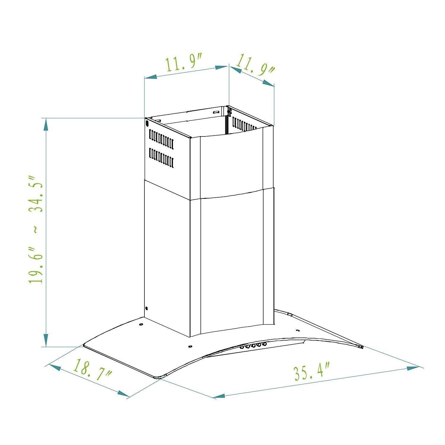 36x22 Convertible Stainless Steel Wall Mount Range Hood S780
