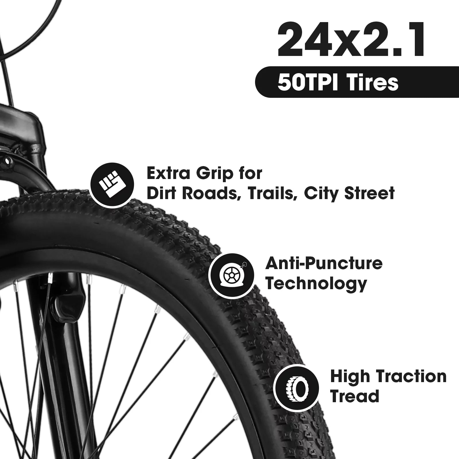24 inch Mountain Bike with 21 Speeds Gear and Dual Disc Brakes M69189