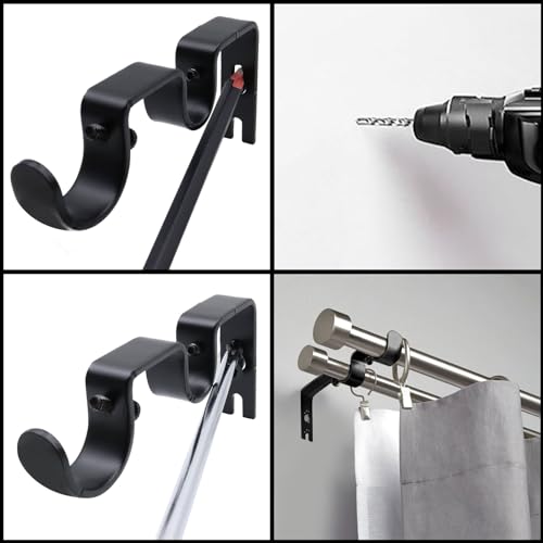 Gold Metal Curtain Rod Bracket 6 Pack for 1 Inch Curtain Rod B753