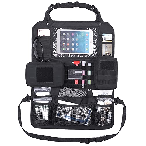 Khaki Tactical Car Seat Back Organizer E42326