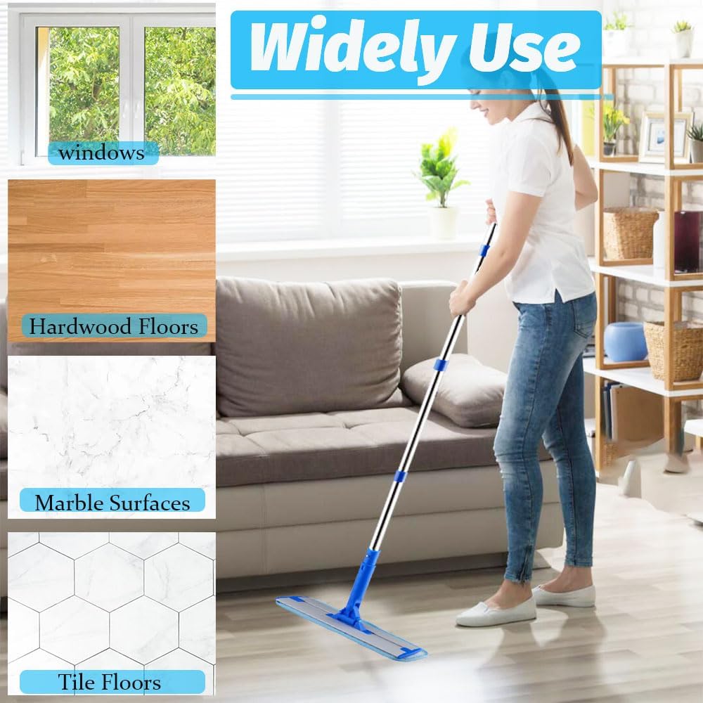 Microfiber Flat Mop with 4pcs Reusable Washable Mop Pads J611