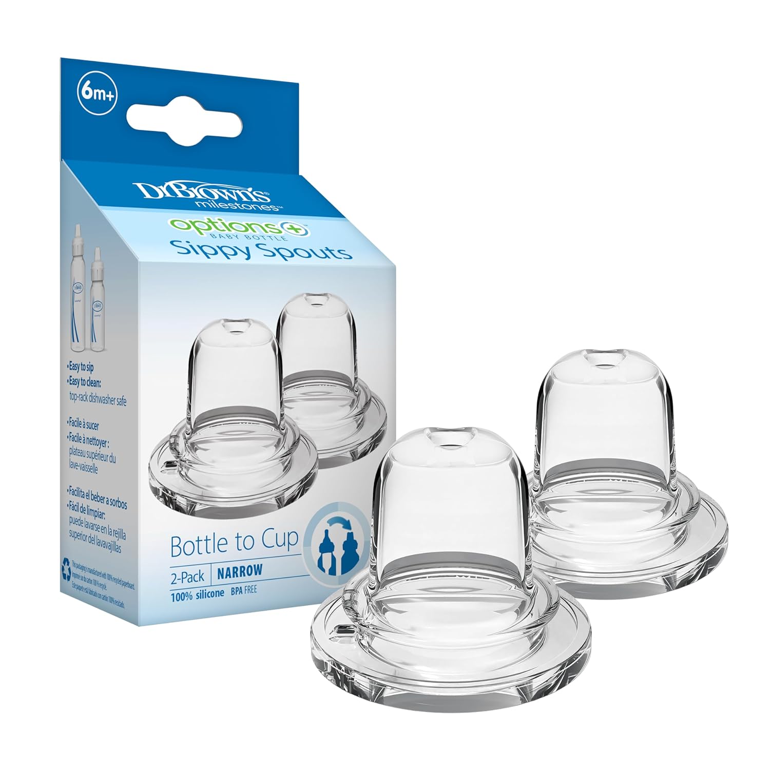 Soft 100% Silicone Sippy Spout, 2 Count Z86097