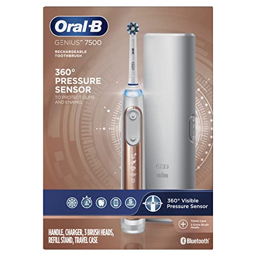 Rose Gold Electric Toothbrush with 4 Brush Heads and Travel Case C803