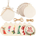 50pcs 4" Blank Unfinished Wood Christmas Ornaments O964423