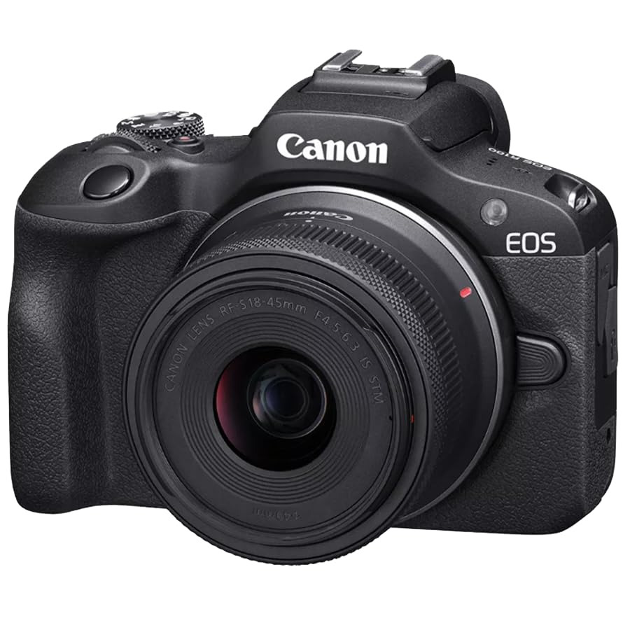 Mirrorless Camera Body with RF-S 18-45mm F4.5-6.3 IS STM Lens Bundle with Photography Bag + Microphone + Monopod + Software & Accessories Kit E93512