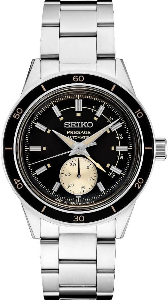 Black Dial Silver Stainless Steel Band Automatic Watch Q314