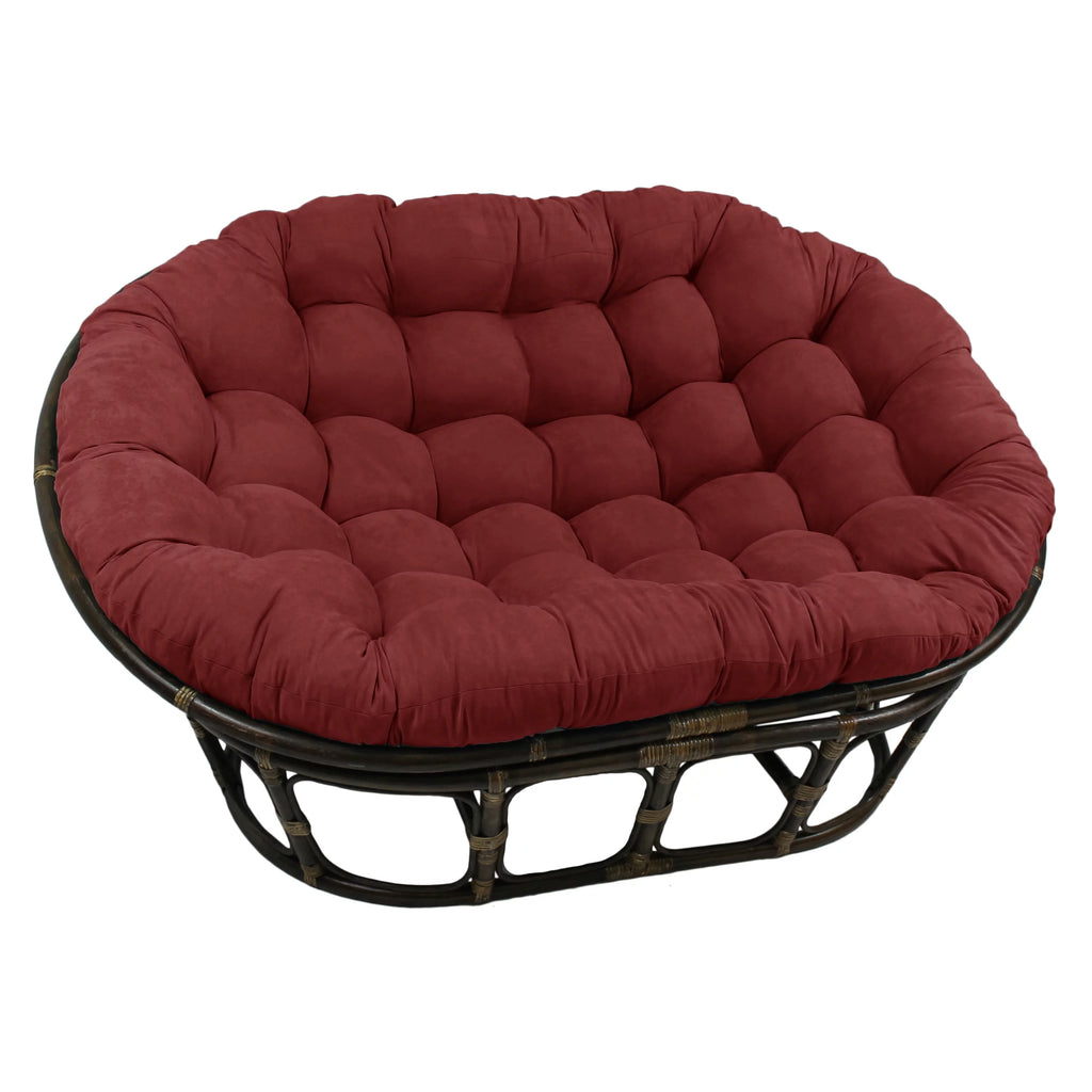 Oversize Double Papasan Chair Micro Suede Cushion Green R862