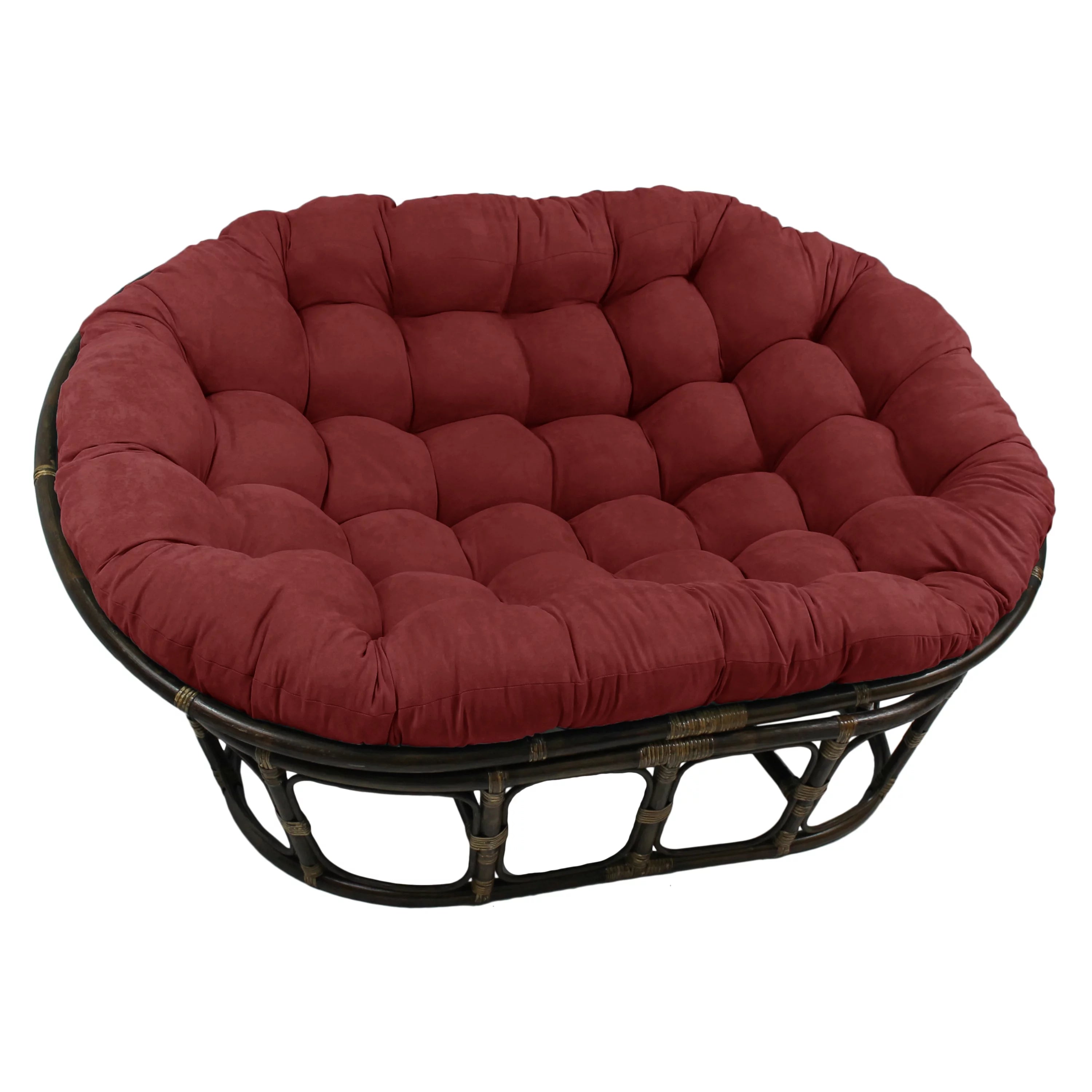 Oversize Double Papasan Chair Micro Suede Cushion Green R862