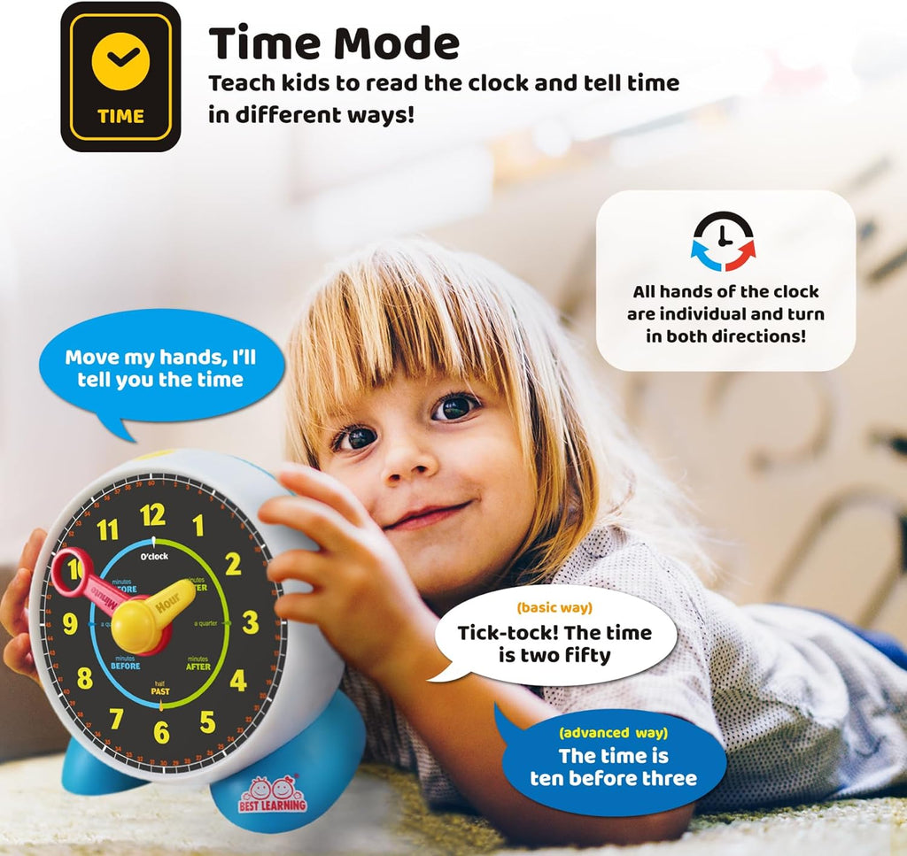 Learning Clock Teaching Light-Up Toy with Quiz and Music Sleep Mode I713