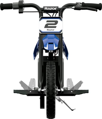Blue Electric-Powered Dirt Bike with Rear-Wheel Drive Q751