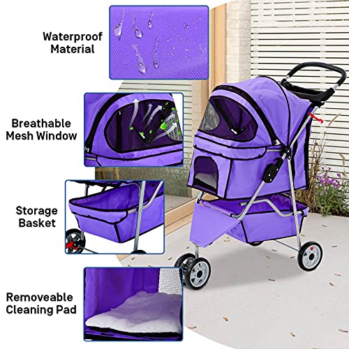 Pink 3 Wheels Pet Stroller D59661