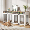 White Wooden Dog Crate with 2 Doors I437