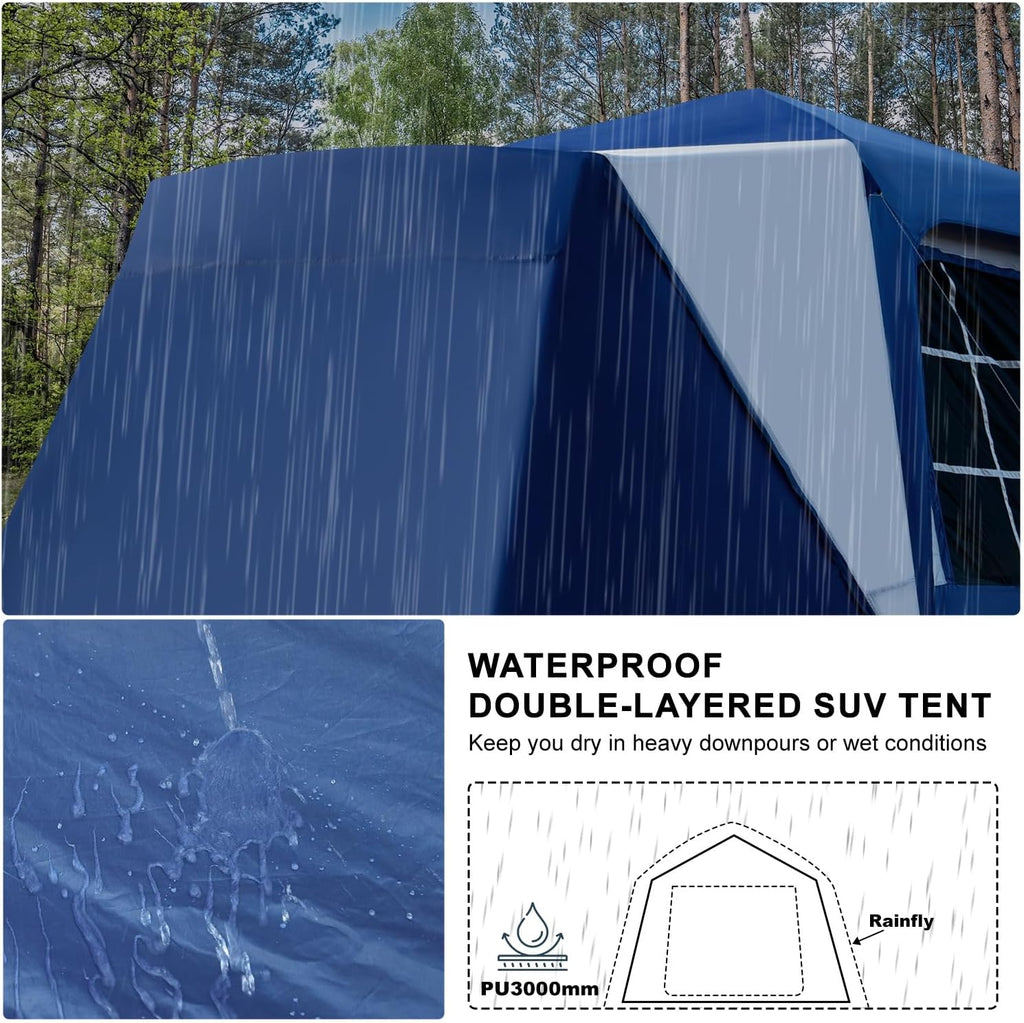 Waterproof Double Layer Car Tailgate Tent, 10' W X 10' L X 7.5' H X158402
