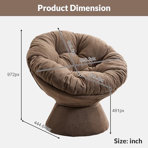 Yellow Chenille Upholstered Swivel Papasan Chair E560