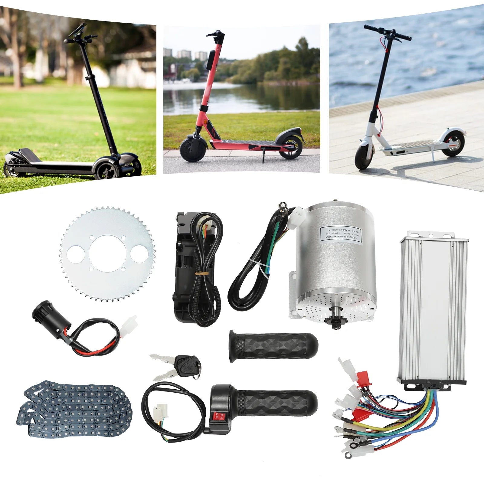 48-72V 3000W Brushless Motor Kit with Controller and Throttle J83859