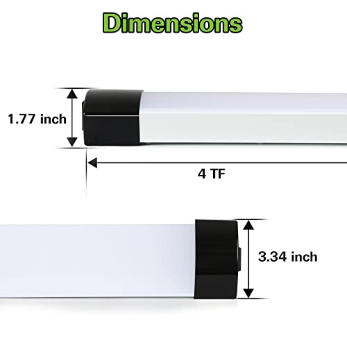 2 Pack 4FT 120W LED Shop Light 5000K 13000lm G9643