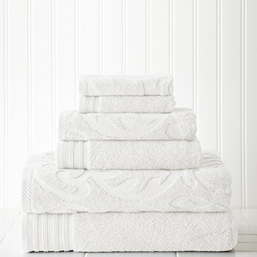 6-Piece 100% Combed Cotton Towel Set Soft Jade Y365632