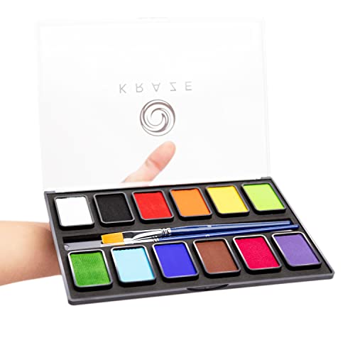 12 x 10 gm Water Activated Non Toxic Face Paint Palette S712488