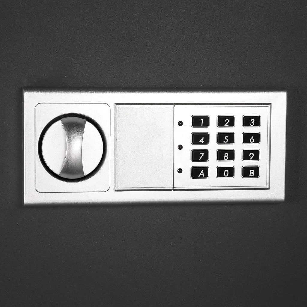 Dark Gray Electronic Flat Wall Safe Box with Digital Keypad and 2 Manual Override Keys C193634