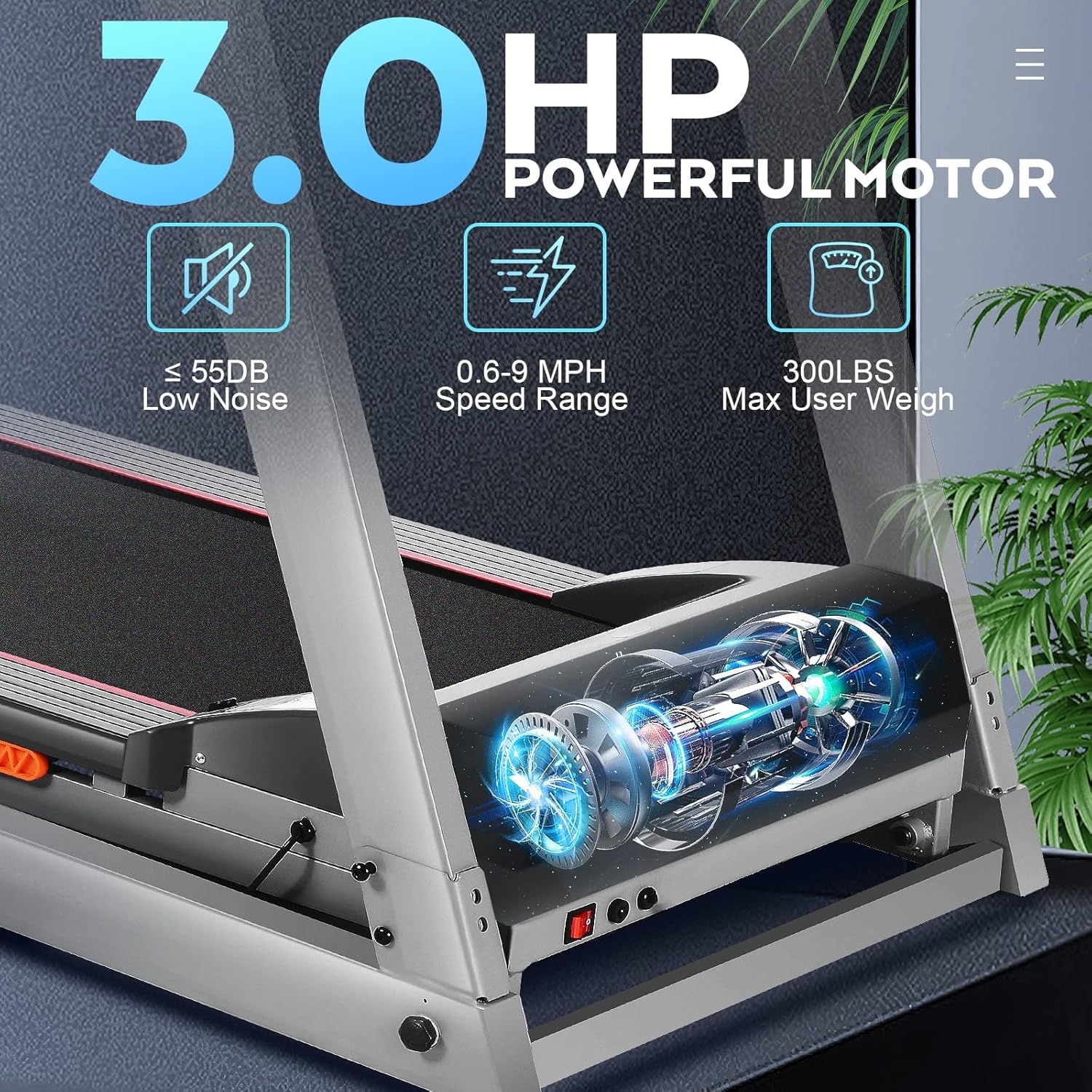 3.0 HP Electric Treadmill with Incline R8058