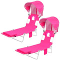 2 Pack Folding Lounge Chair with Face Hole UPF 50+ Sun Shade Q135399