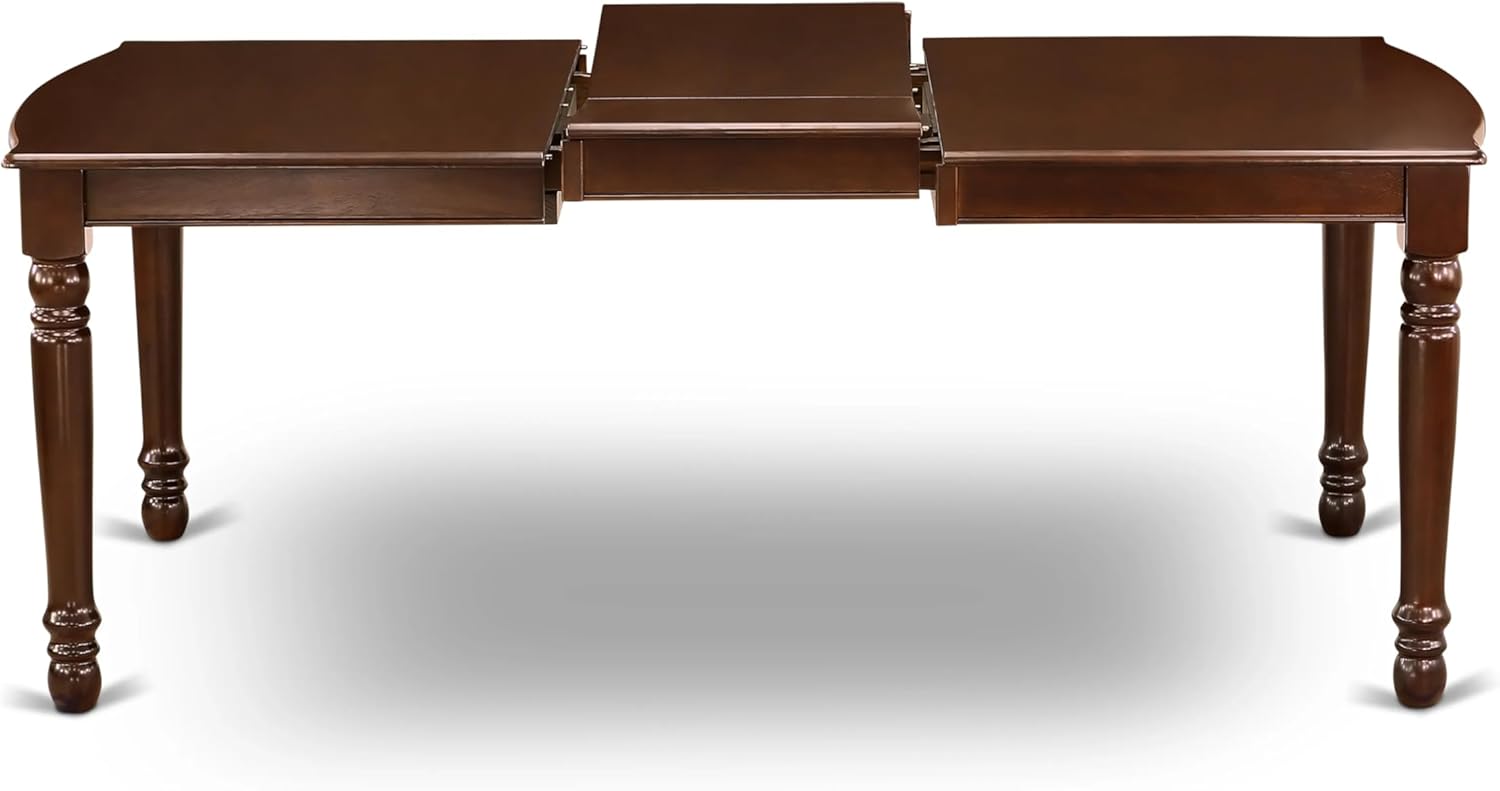 7 Piece Rectangle Wood Dining Table Set with 6 Upholstered Chairs, Mahogany A13908
