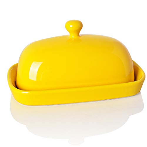 White Ceramics Butter Dish with Lid F185