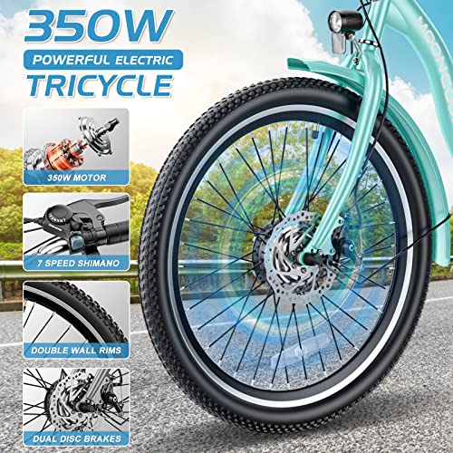 7 Speeds 3 Wheel Electric Bike with 350W 36V Removable Battery Q5361