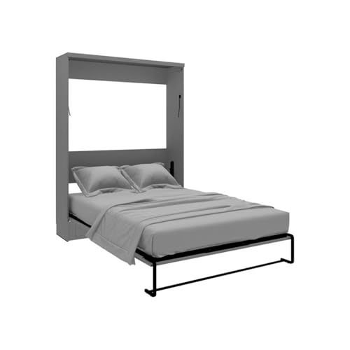 Queen Size Gray Solid Wood Murphy Wall Bed A5539
