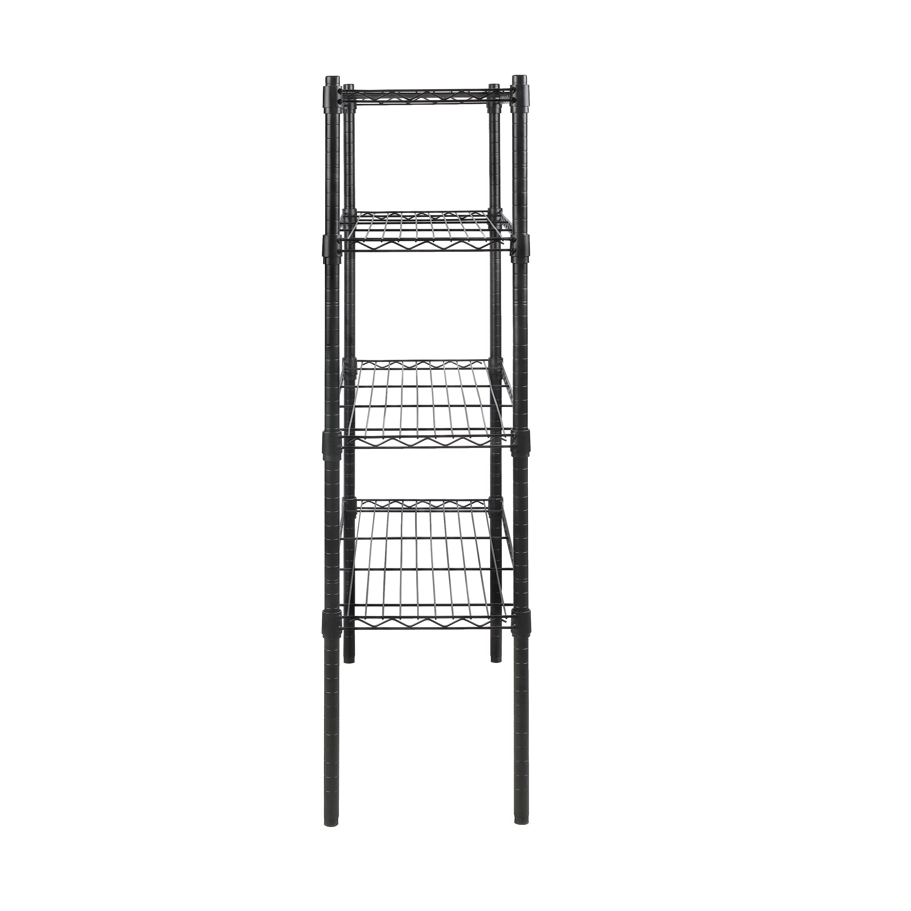 Black 4 Tier Wire Shelf Unit Q3118