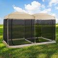 Beige 12' x 7.5' Pop Up Screen Tent Gazebo with Mesh Mosquito Netting S2031