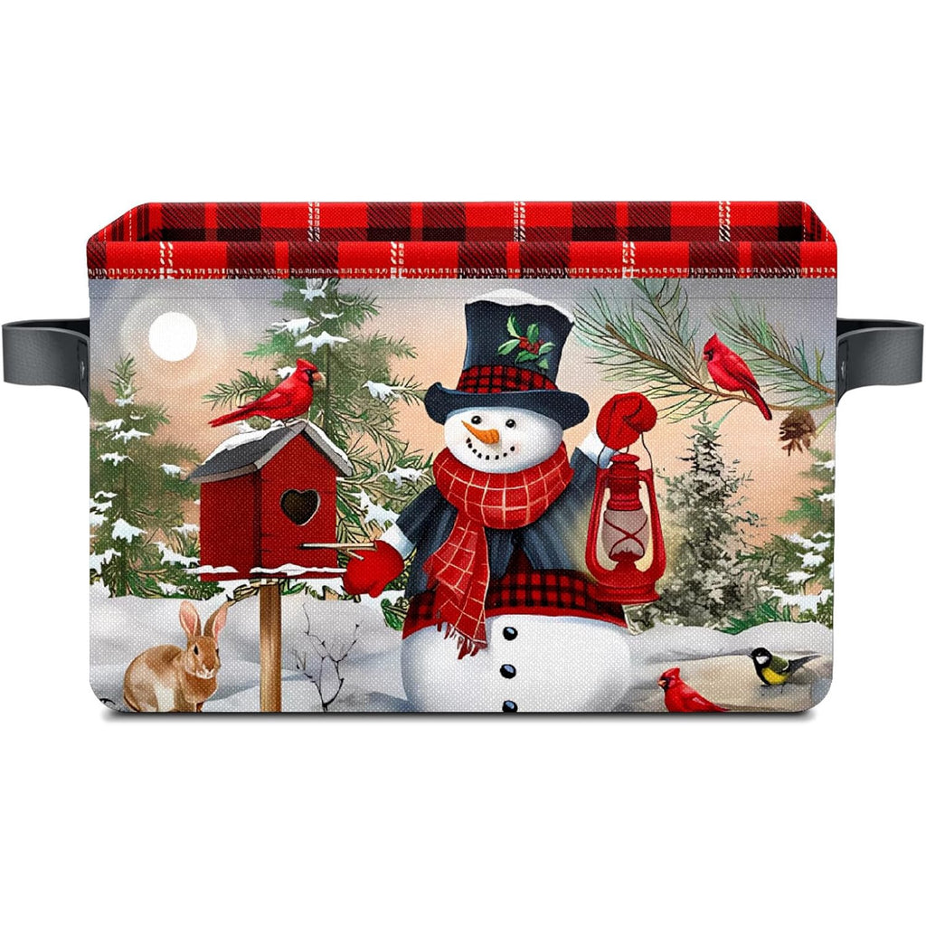 Christmas Snowman Fabric Storage Baskets with Handles, 2 count F911