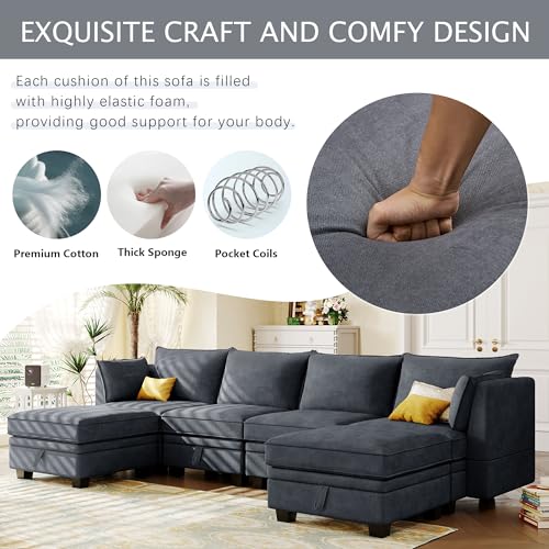 Beige Chenille 2 Piece L-Shape Modular Sectional Sofa T4007