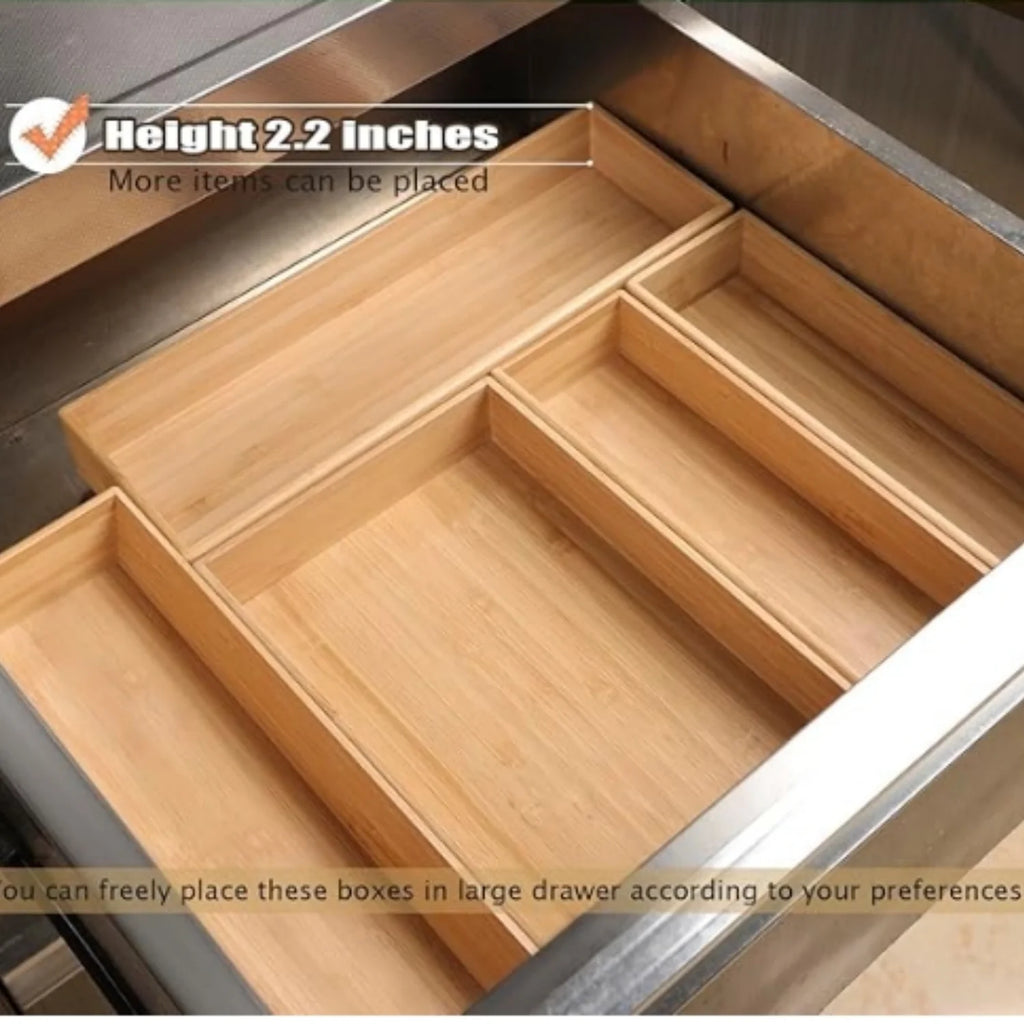 Bamboo Drawer Organizer Set of 5 P884119