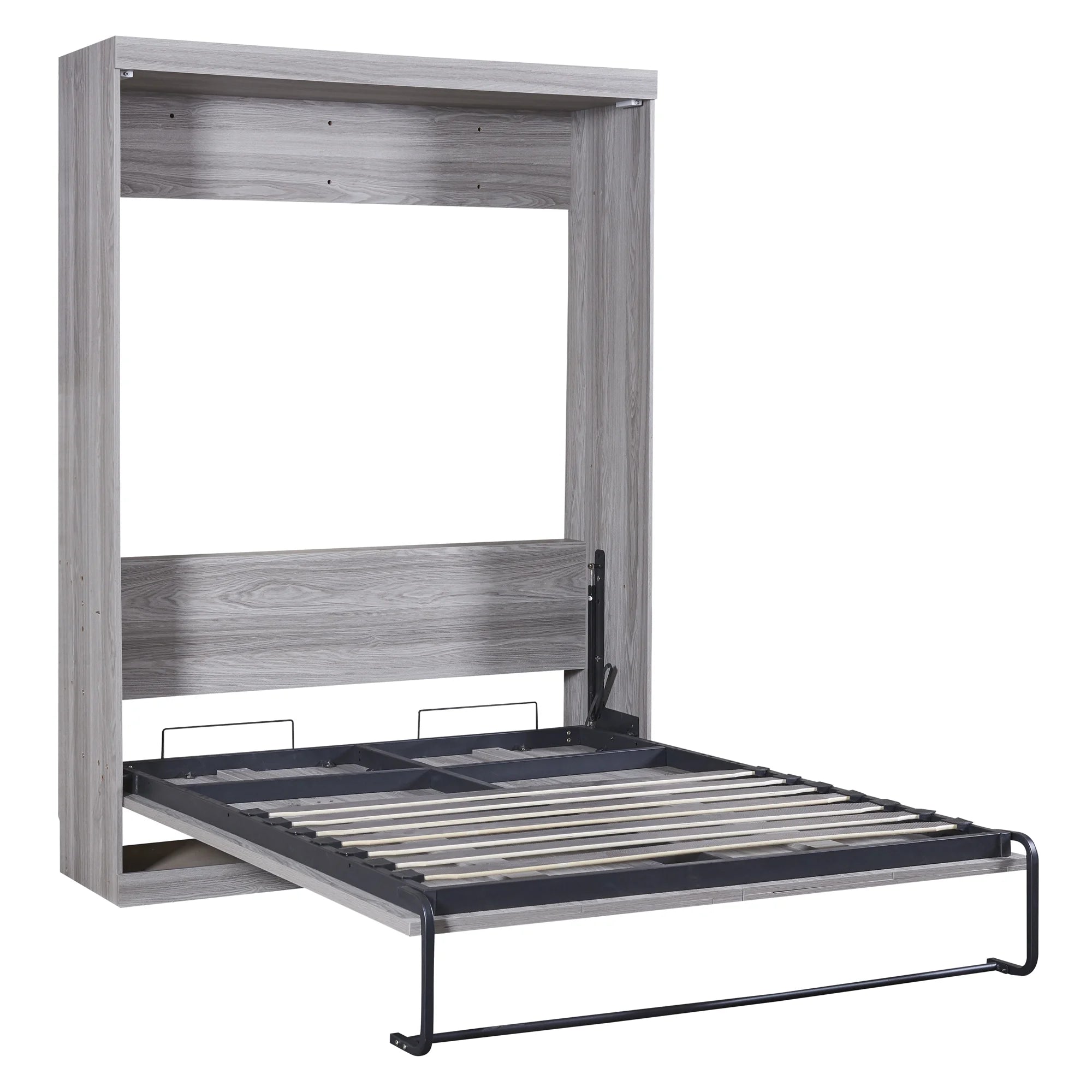 Gray Pine Wood Full Size Murphy Bed Z216575