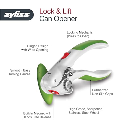 Red Manual Can Opener With Lid Lifter Magnet O669