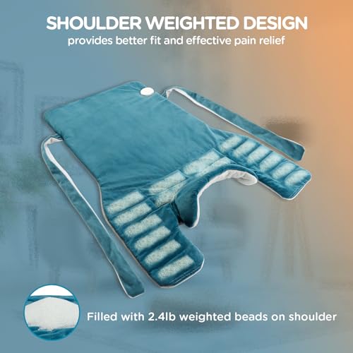 Blue 22"x33" XXL Weighted Electric Heating Pad N8621