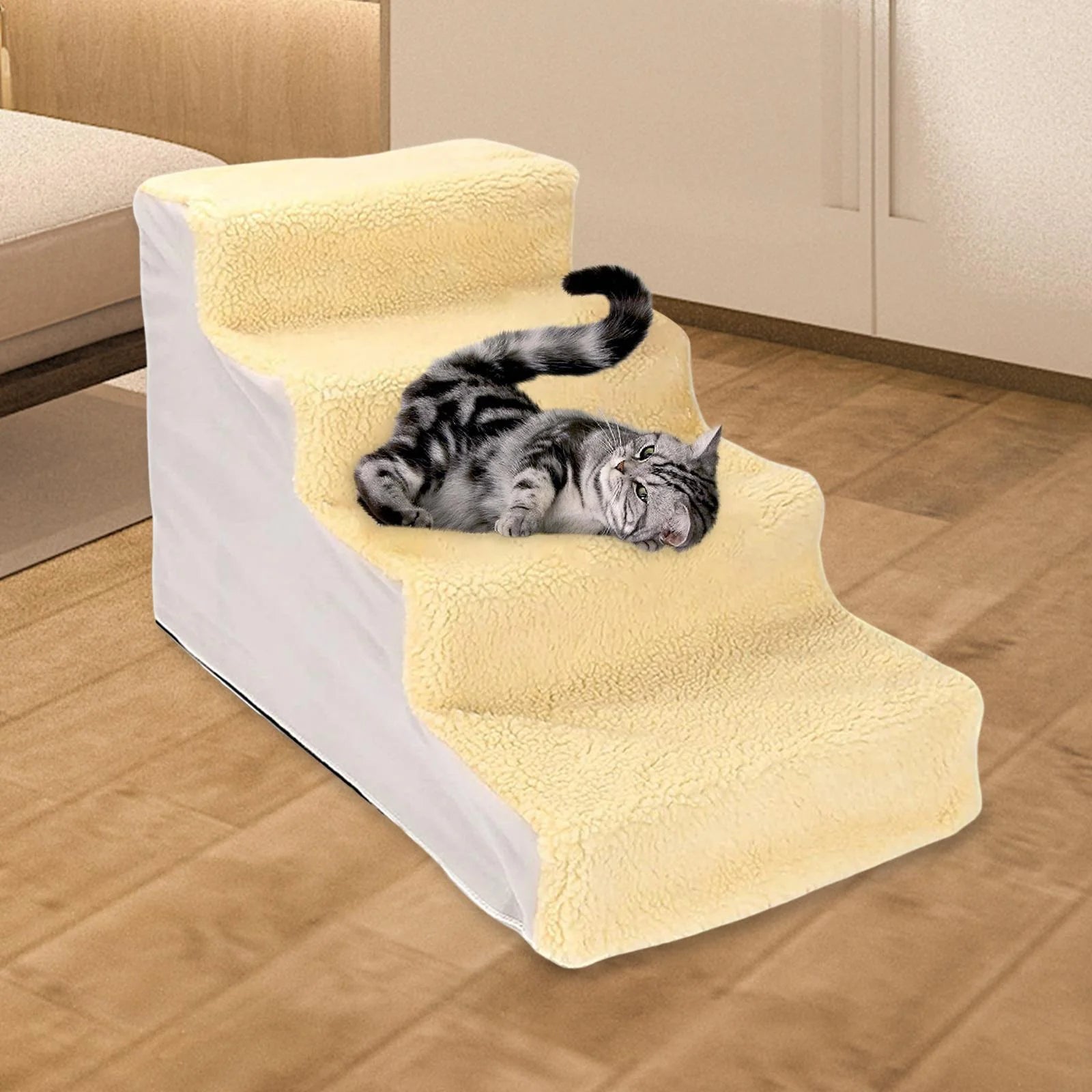 Yellow Non Slip Detachable Washable Pet Stairs V2033