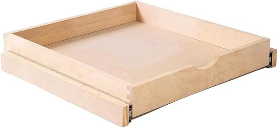 36W x 4H inch Slim Off White Shaker Roll Out Tray A976