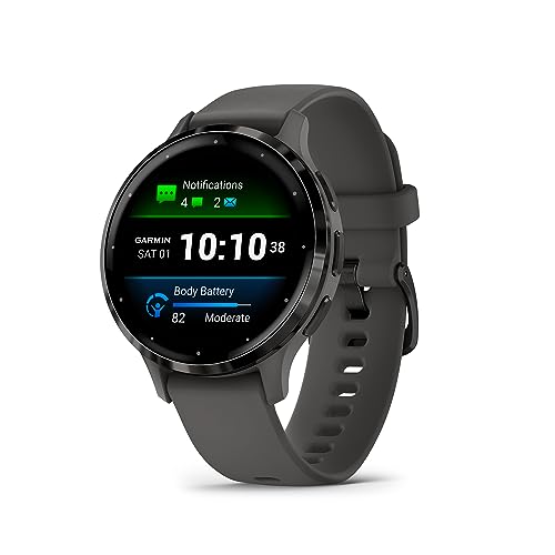 Slate Stainless Steel Bezel 1.2-Inch AMOLED Touchscreen Display Smart Watch with 41mm Pebble Gray Case and Silicone Band C3440