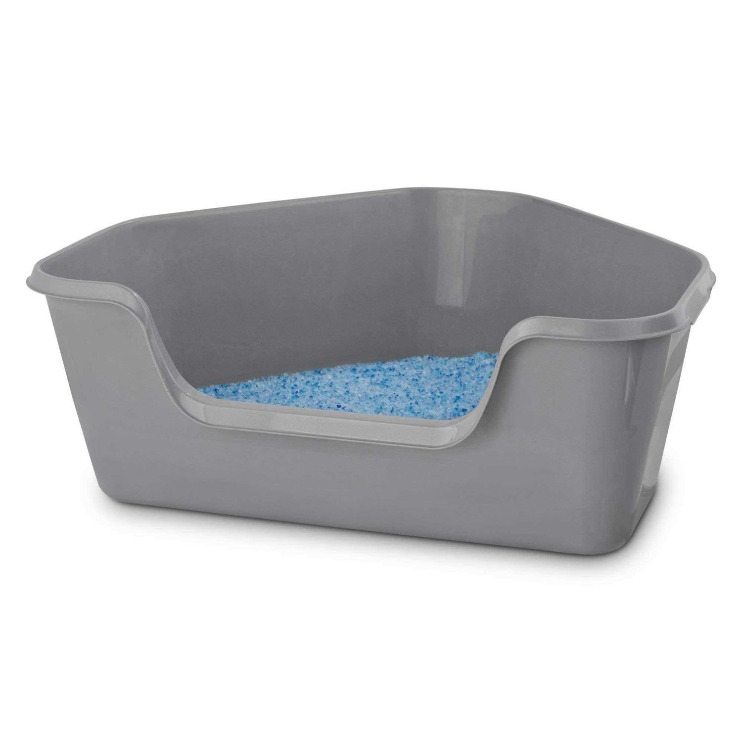 Grey High-Back Corner Litter Box Y361337