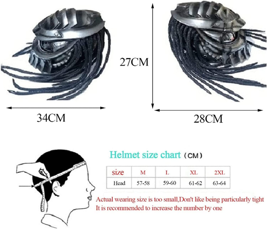 Motorcycle Full Face Helmet Carbon Fiber with LED Light DOT Approved U47891