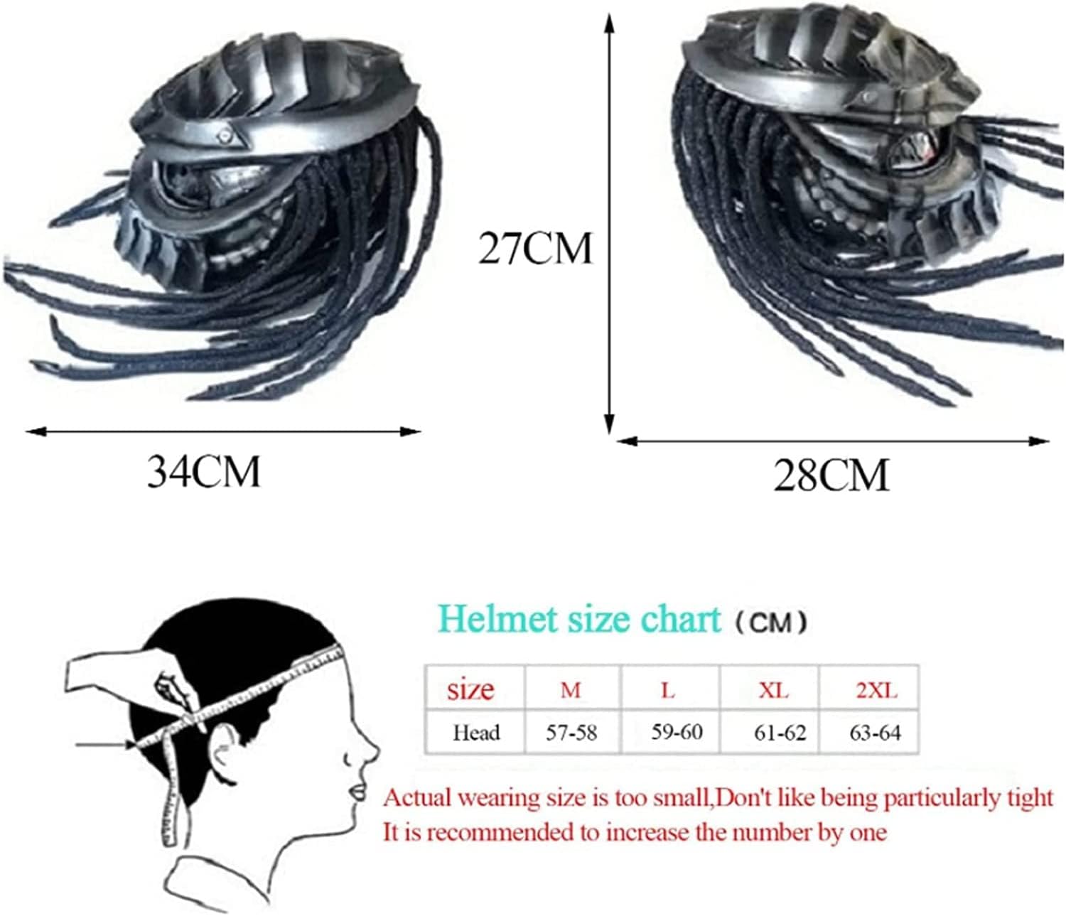 Motorcycle Full Face Helmet Carbon Fiber with LED Light DOT Approved U47891
