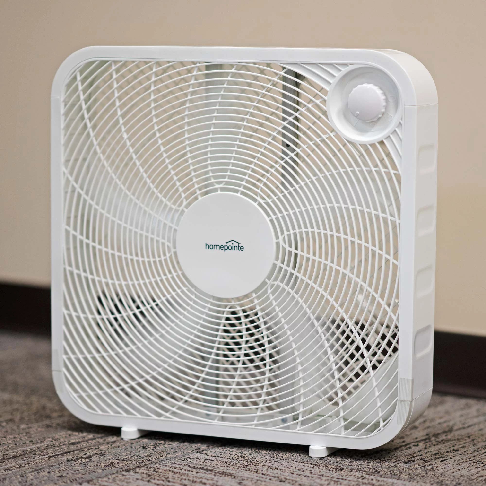 White 20" Electric Square Box Fan Q74614