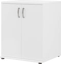White Engineered Wood Laundry Room Cabinet with Doors V921
